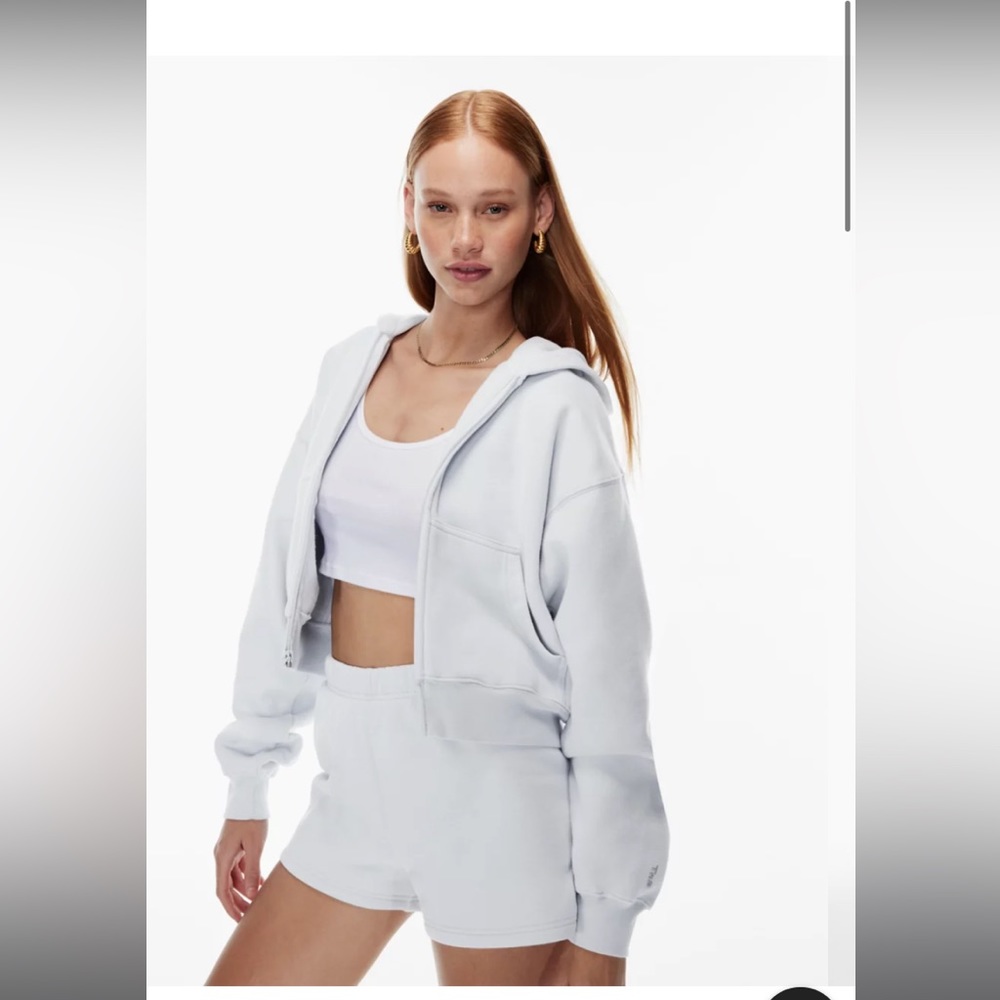 Aritzia White Hoodie Sweatshirt